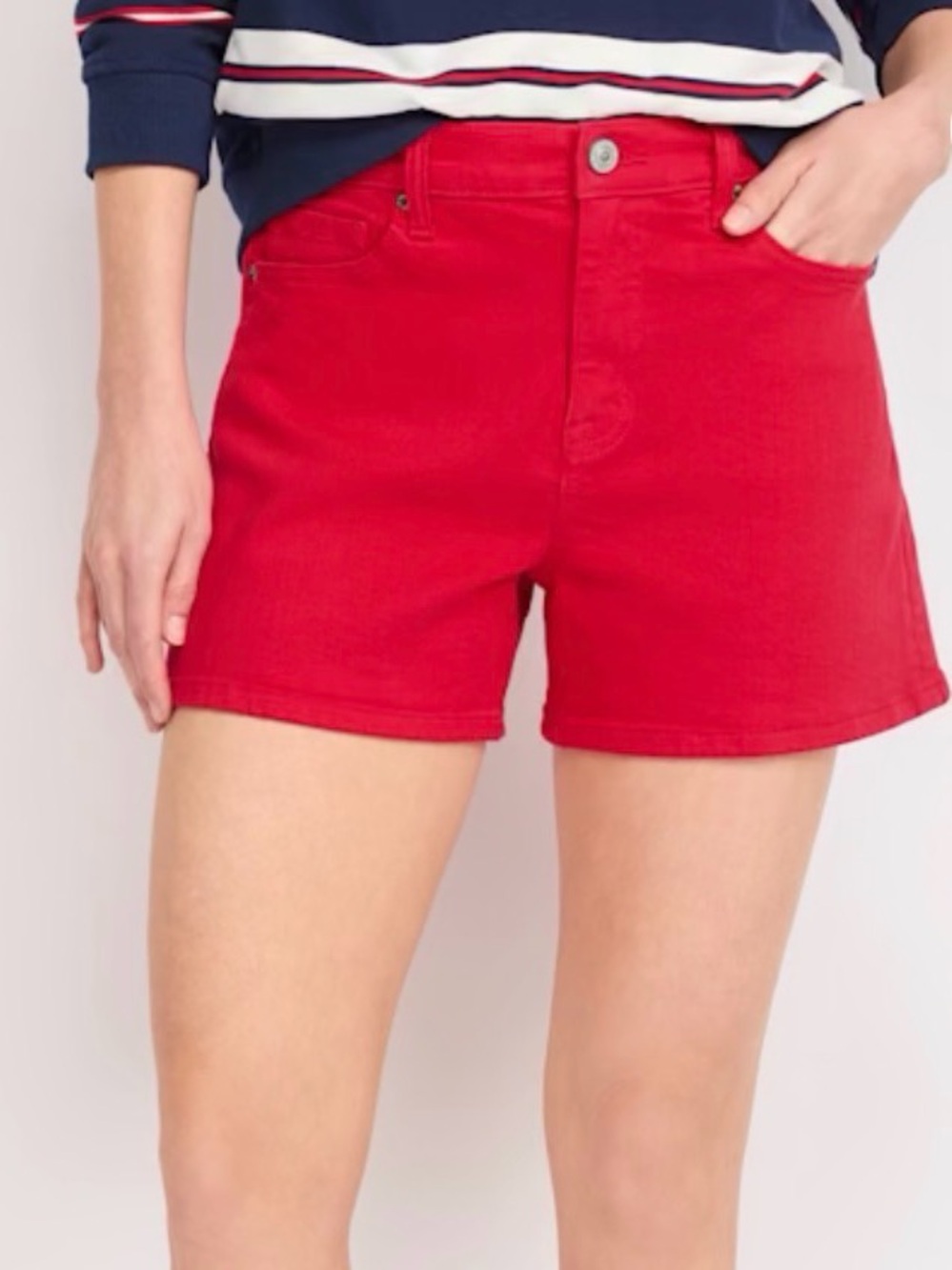 Market & Spruce Sora 4” A-Line Red Denim Shorts Sz 8 NWT